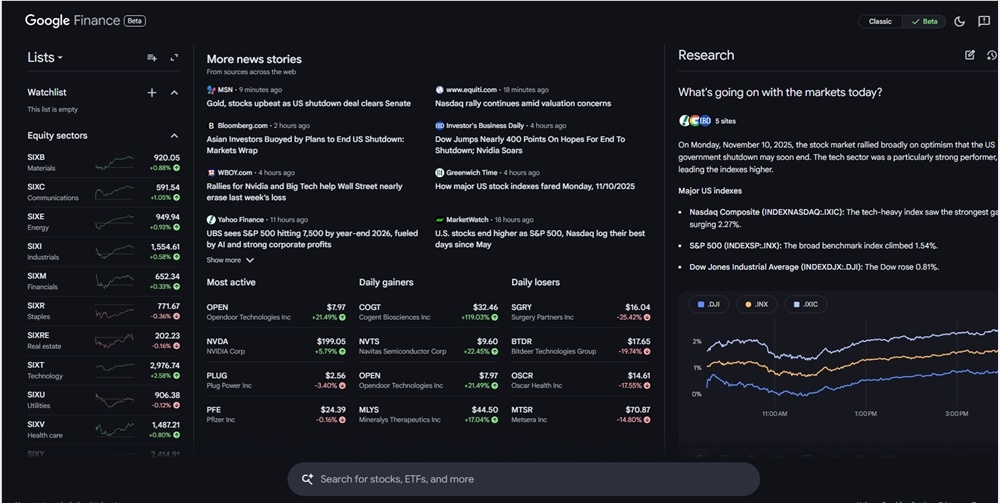 全新 Google Finance 上线:AI 深度搜索与实时财报,助力个人投资研究-爱智特agent,一站式企业智能体推荐平台,扣子企业智能体,扣子工作流免费复制下载