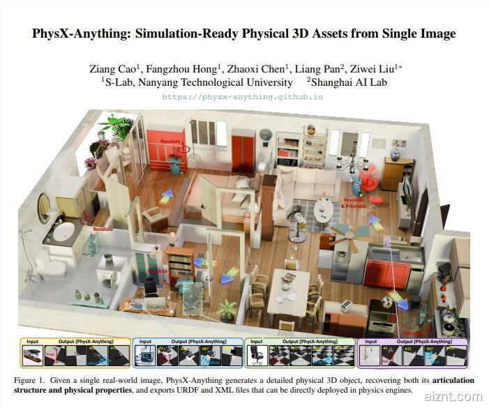 PhysX-Anything一图生成可仿真3D资产：关节与物理参数显式保留，现已开源-爱智特agent,一站式企业智能体推荐平台,扣子企业智能体,扣子工作流免费复制下载