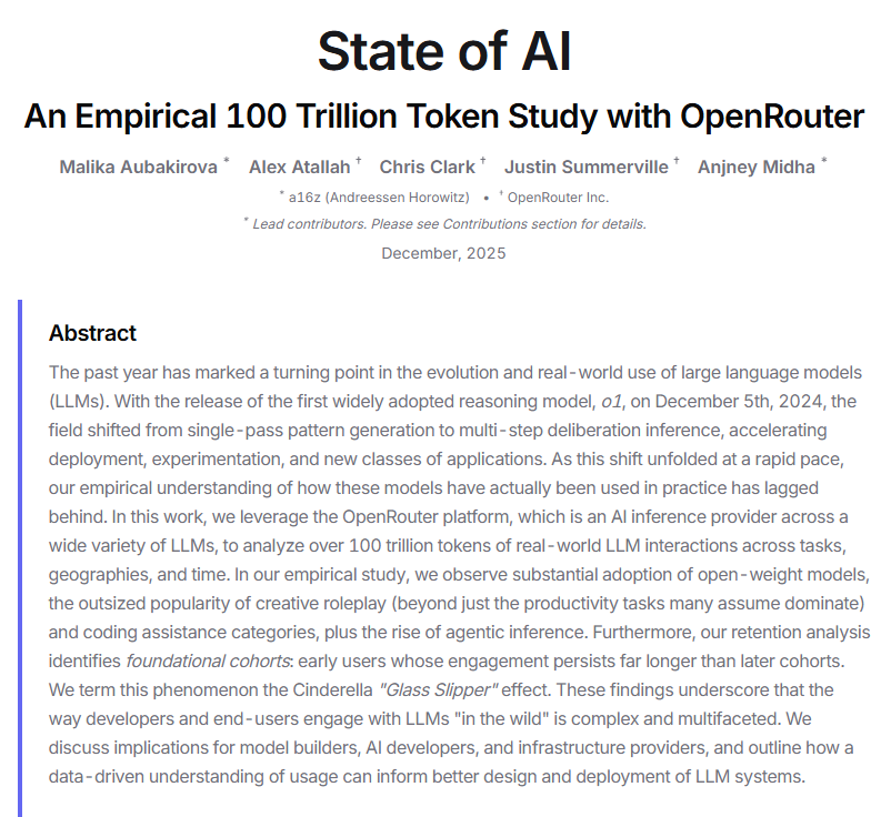 OpenRouter发布一百万亿 token 级 AI 使用状况报告-爱智特agent,一站式企业智能体推荐平台,扣子企业智能体,扣子工作流免费复制下载