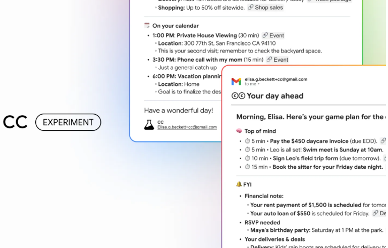 Google 推出个性化 AI 助手 CC，轻松打理你的晨间事务-爱智特agent,一站式企业智能体推荐平台,扣子企业智能体,扣子工作流免费复制下载