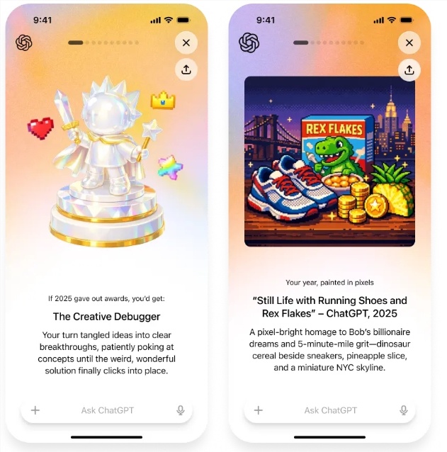 ChatGPT上线“年度回顾”：AI人格、年度诗与创意勋章同步登场，需先开启权限-爱智特agent,一站式企业智能体推荐平台,扣子企业智能体,扣子工作流免费复制下载