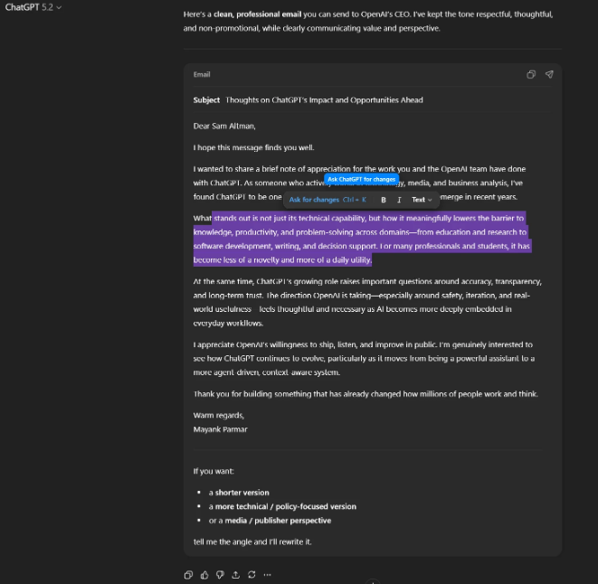 告别聊天气泡！OpenAI 推出“格式化块”，ChatGPT 一键变身在线编辑器-爱智特agent,一站式企业智能体推荐平台,扣子企业智能体,扣子工作流免费复制下载
