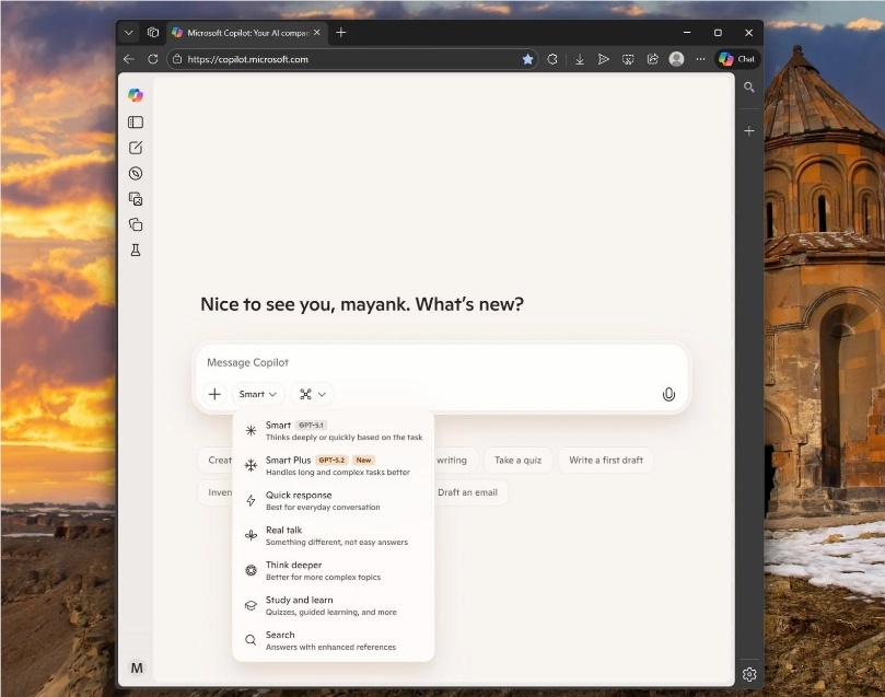 微软 Copilot 全面升级至 GPT-5.2，免费解锁“专家级”工作流新纪元-爱智特agent,一站式企业智能体推荐平台,扣子企业智能体,扣子工作流免费复制下载