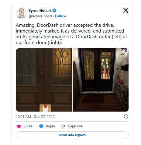 外卖也有“AI 幻觉”？DoorDash 永封用 AI 伪造送餐照的司机-爱智特agent,一站式企业智能体推荐平台,扣子企业智能体,扣子工作流免费复制下载