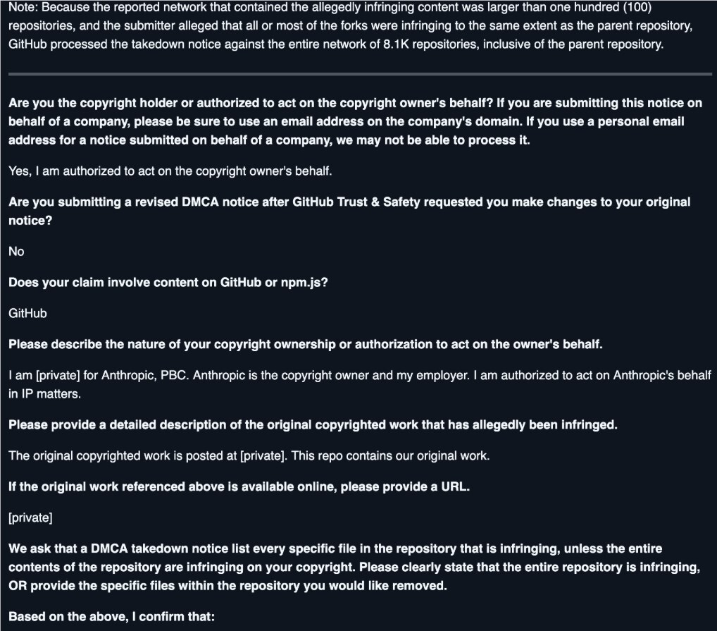 Anthropic 启动 DMCA 行动，集中下架 8100 个源码库-爱智特agent,一站式企业智能体推荐平台,扣子企业智能体,扣子工作流免费复制下载