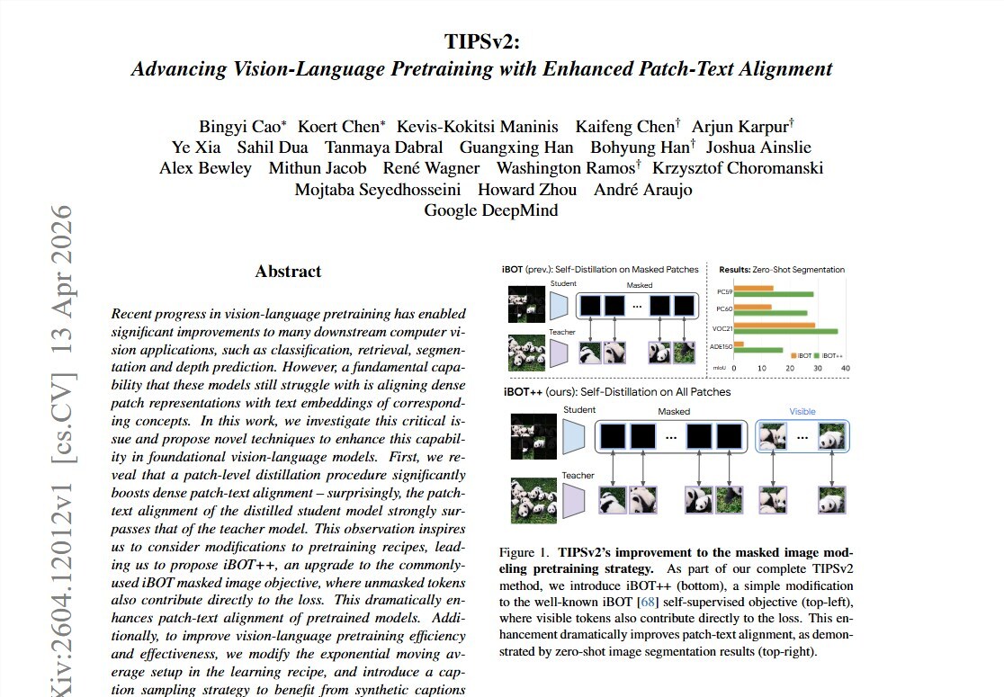 谷歌DeepMind推TIPSv2：AI不再只“扫一眼”，而是真正“看懂”图片-爱智特agent,一站式企业智能体推荐平台,扣子企业智能体,扣子工作流免费复制下载