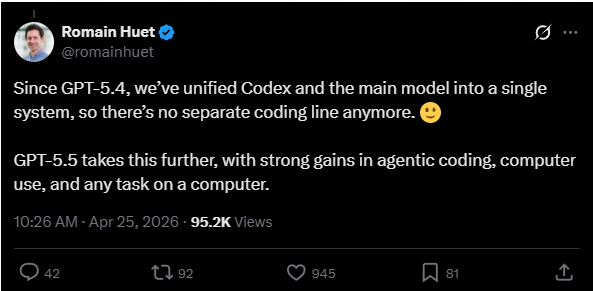 OpenAI取消Codex独立发布，功能全部整合到GPT-5.5-爱智特agent,一站式企业智能体推荐平台,扣子企业智能体,扣子工作流免费复制下载