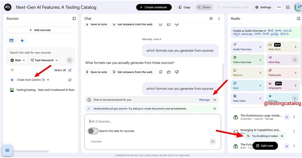 Google为NotebookLM测试新能力：加入个性化记忆与AI笔记编辑-爱智特agent,一站式企业智能体推荐平台,扣子企业智能体,扣子工作流免费复制下载